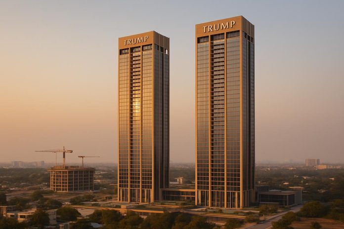Trump Towers Gurgaon luxury high-rise buildings at sunset showcasing modern architecture in India